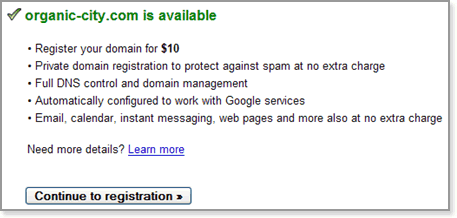 Buy a domain name with Google ...