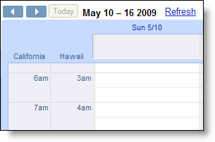 Double time zone display in Calendar
