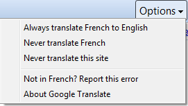Translation bar options