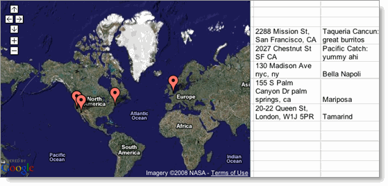 Map Gadget example