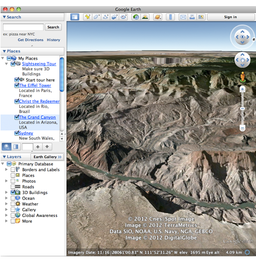 Zoom in Using a Placemark