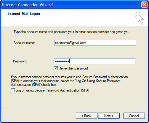 configuring outlook express