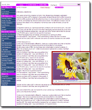 Example ad at the side