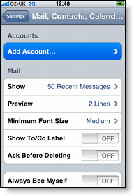 ajouter e-mail agenda contacts compte sur iphone