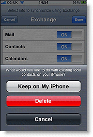 exchange keep on my iphone