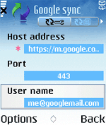 Host address, port, user name