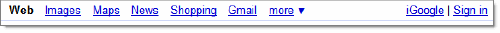 Google nav bar