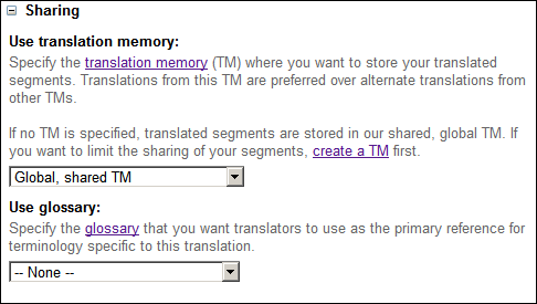 google translater. Primary translation memories