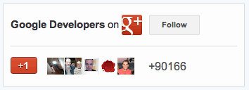 image of a Google+ badge connecting to the Android Google+ page