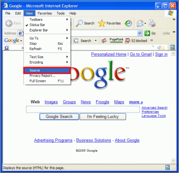 View Source in IE