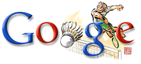Google Doodle Peking 2008: Badminton