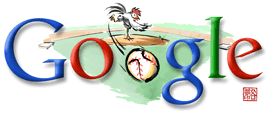 Google Doodle Peking 2008: Baseball