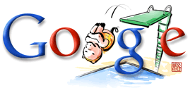 Google Doodle Peking 2008: Skoky do vody