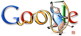 Google Doodle Peking 2008: Moderní gymnastika