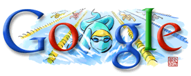 Google Doodle Peking 2008: Plavání