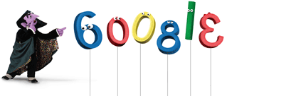 Google Doodle 40th Anniversary of Sesame Street - Count von Count