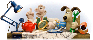 Google Doodle 20th Anniversary of the Wallace and Gromit Characters