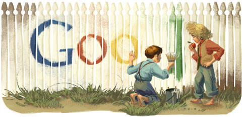 Google Doodle Mark Twain's 176th Birthday