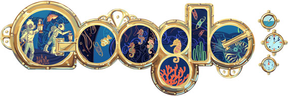 Google Doodle Jules Verne's 183rd Birthday