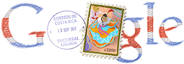 Google Doodle Costa Rica Independence Day 2012
