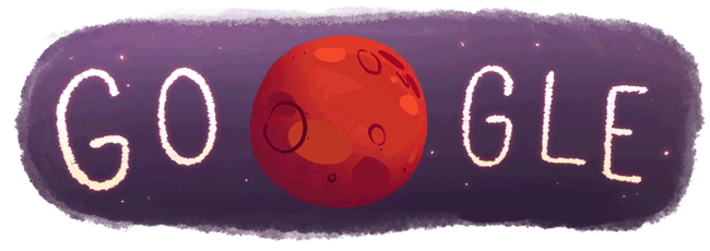 Descubrimiento de agua en Marte - Google Doodle