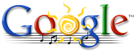 Google Logo with Sun and Music Notes