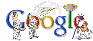 Google goes Greek. Hope they don't delete this image cos I'm lifting it from their server :-B