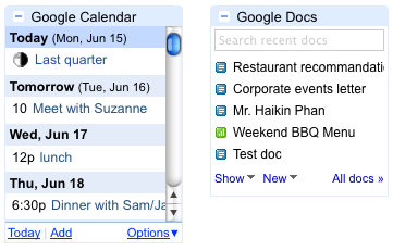 Bring Google Calendar and Docs to Gmail.