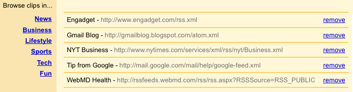 Personalize your RSS feeds in web clips.