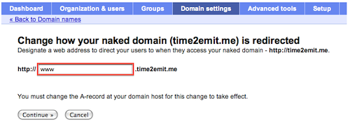 Naked domain URL
