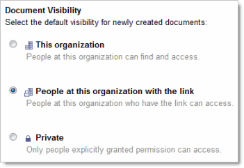 Default document visibility