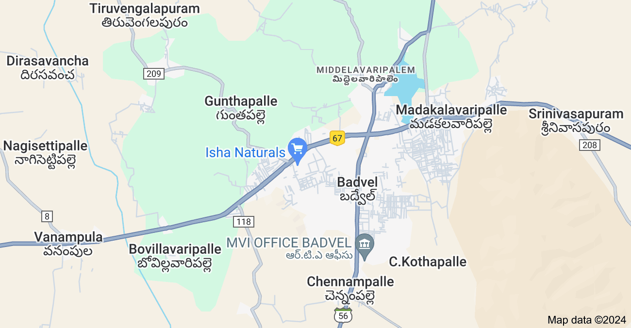 Map of Badvel, Andhra Pradesh, India