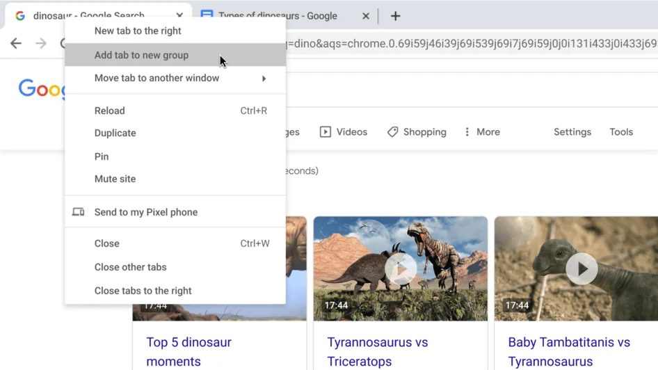 Organize your tabs with tab groups in Google Chrome