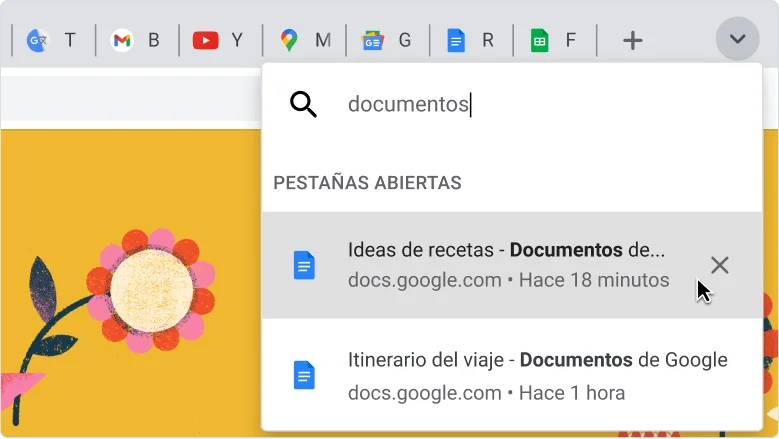 Interfaz de usuario del navegador Chrome mostrando la pantalla de selección de perfil