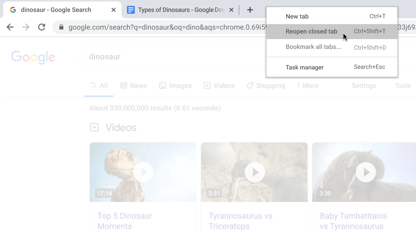 可提升瀏覽體驗的提示、捷徑及快速鍵- Google Chrome