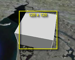 Screenshot - box on map with 128 pixel overlay