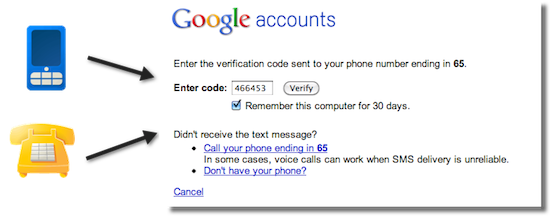 image of phone to verification screen