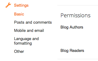 Permissions section