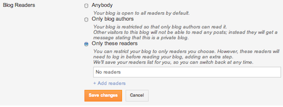 Control who can read your blog