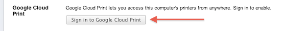 Fazer login no Google Cloud Print