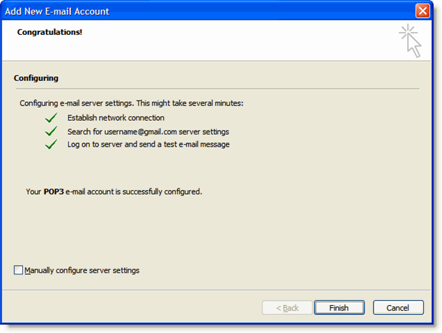 email settings for gmail in outlook 2007