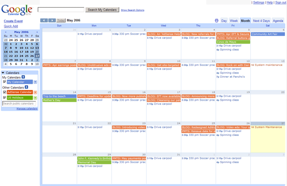 Google AdSense Kalender
