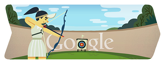 Google Doodle Londýn 2012: Lukostřelba