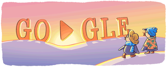 Google Doodle for New Year's Day 2018