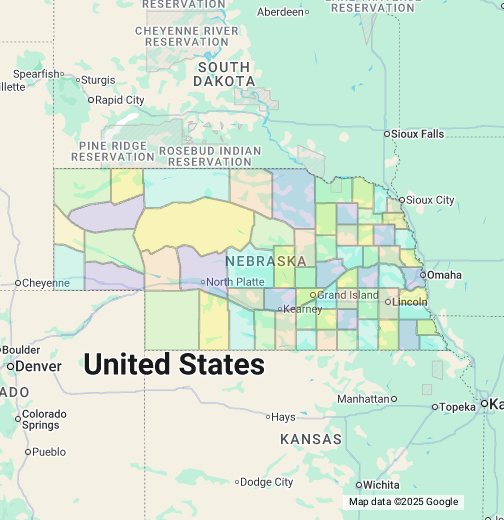 Kck Zip Code Map Nebraska Counties Redrawn - Google My Maps