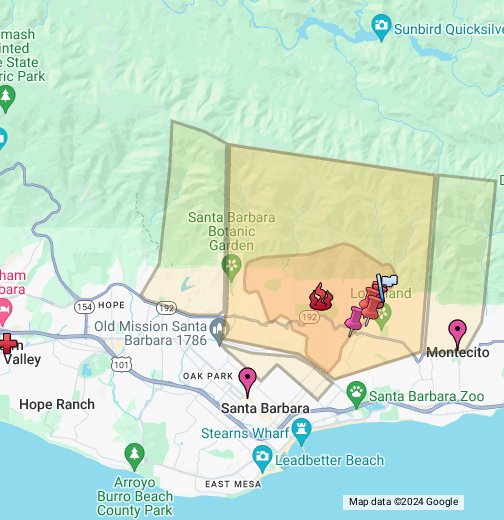 santa barbara county fire map Map Of The Fires In Santa Barbara County Google My Maps santa barbara county fire map