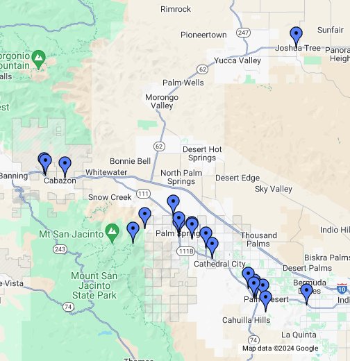desert hot springs california map Palm Springs Area Google My Maps desert hot springs california map