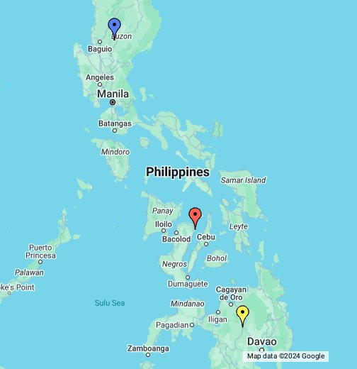 manila map of the philippines Google Philippine Map By Philtrack Google My Maps manila map of the philippines