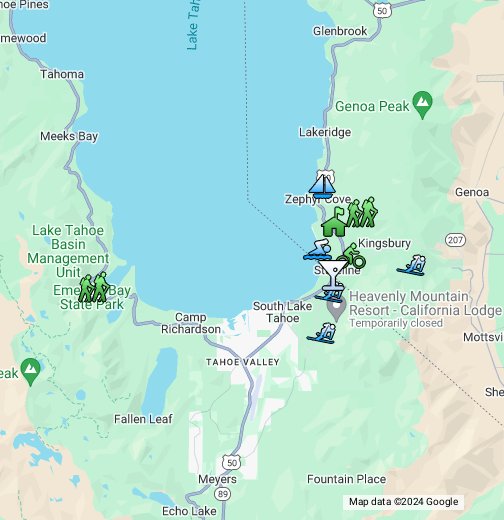 zephyr cove lake tahoe map South Lake Tahoe Google My Maps zephyr cove lake tahoe map