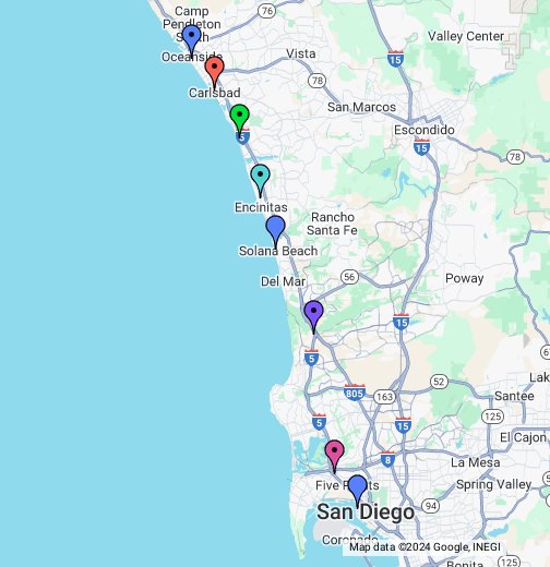 san diego train map San Diego Coaster Train Map Google My Maps san diego train map